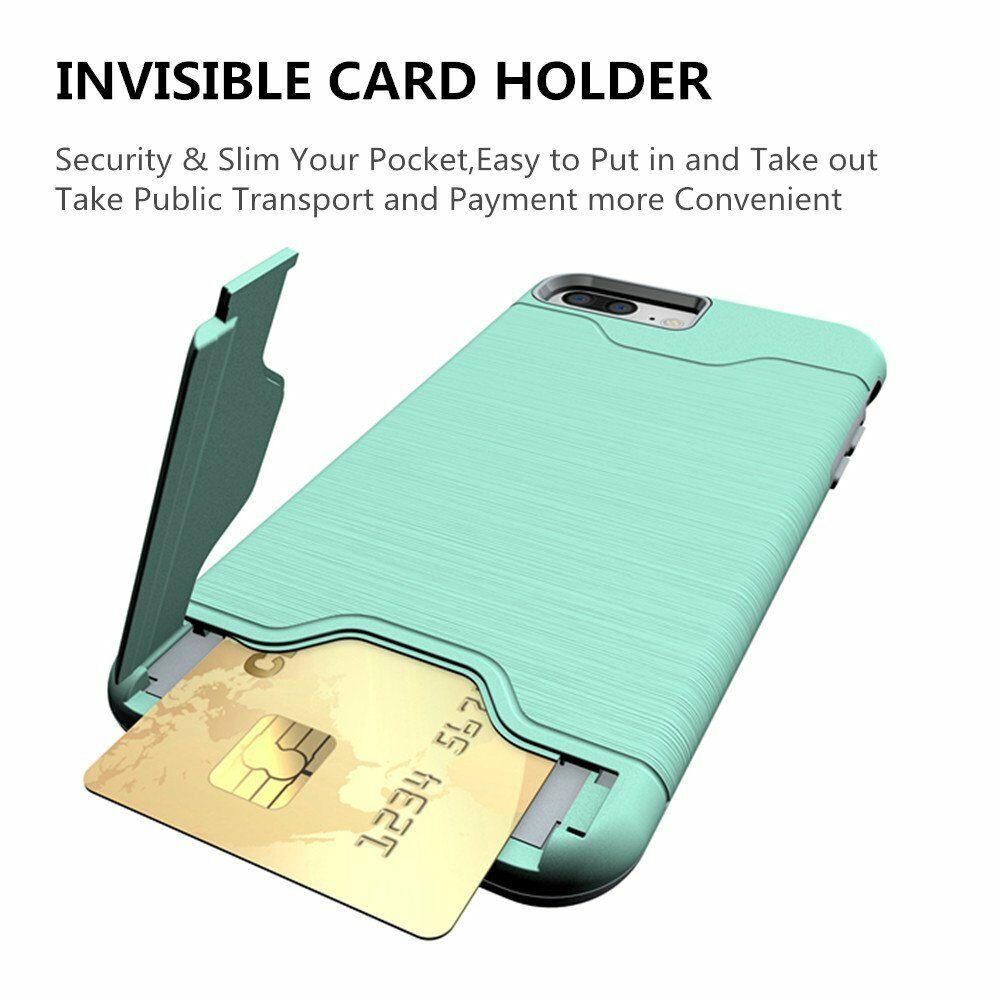 Kickstand Card Pocket Armor Shockproof Hybrid Cover For iPhone - carolay.co
