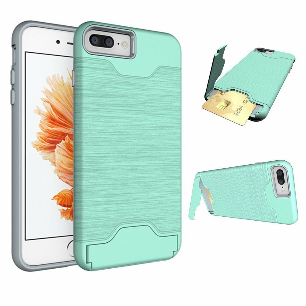 Kickstand Card Pocket Armor Shockproof Hybrid Cover For iPhone - carolay.co