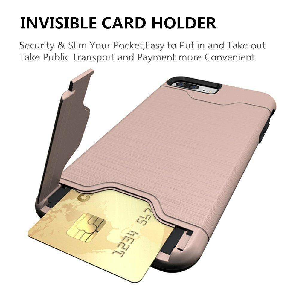 Kickstand Card Pocket Armor Shockproof Hybrid Cover For iPhone - carolay.co