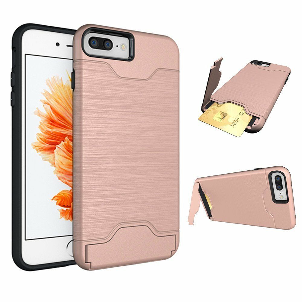 Kickstand Card Pocket Armor Shockproof Hybrid Cover For iPhone - carolay.co