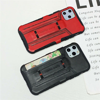 Leather Card Wallet Pocket Wrist Strap Case For iPhone - carolay.co