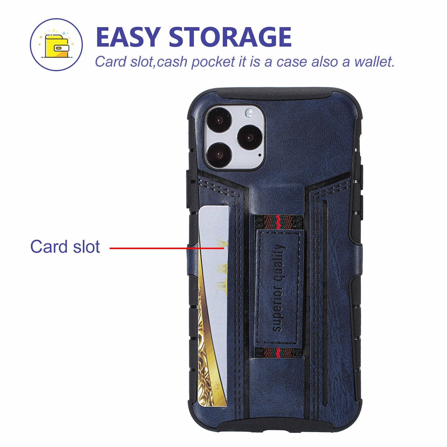 Leather Card Wallet Pocket Wrist Strap Case For iPhone - carolay.co