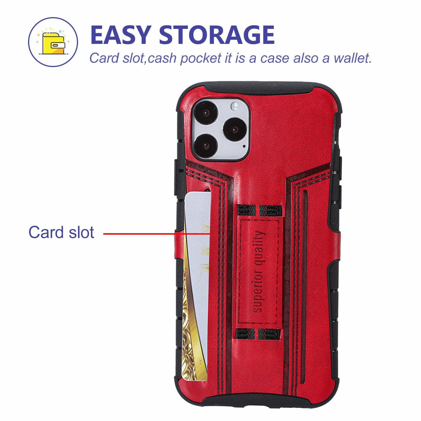 Leather Card Wallet Pocket Wrist Strap Case For iPhone - carolay.co