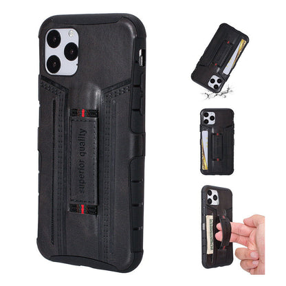 Leather Card Wallet Pocket Wrist Strap Case For iPhone - carolay.co