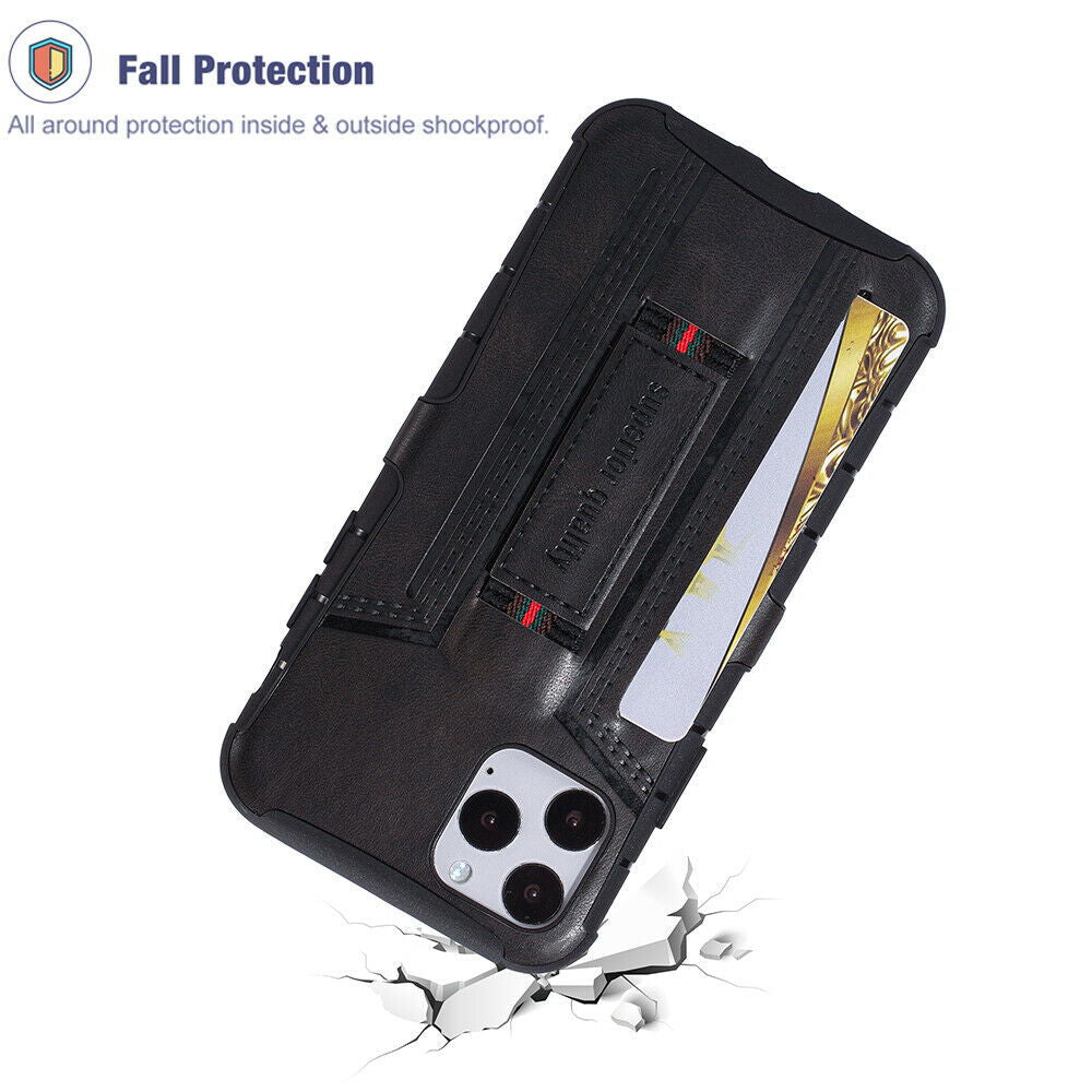 Leather Card Wallet Pocket Wrist Strap Case For iPhone - carolay.co