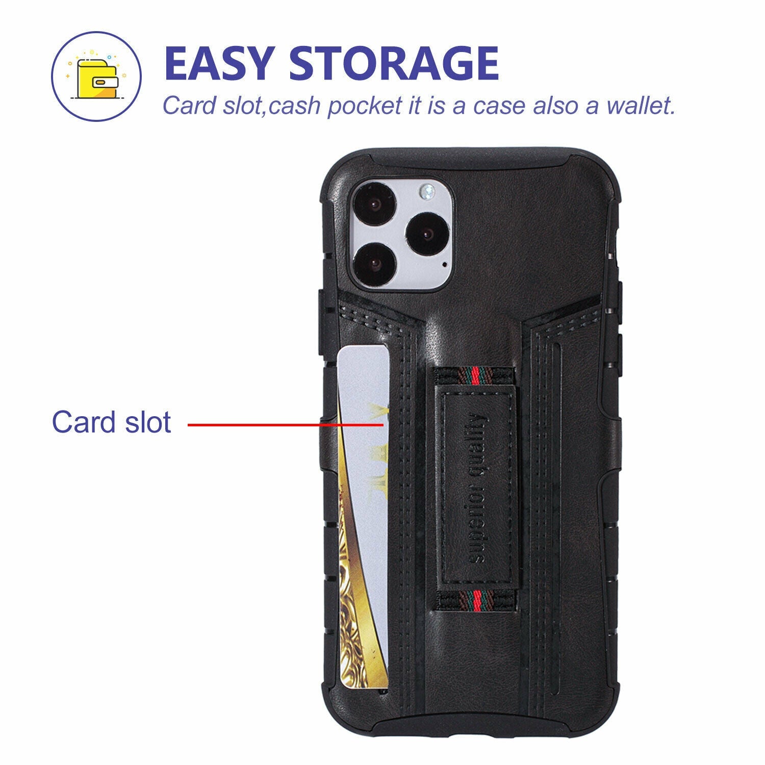 Leather Card Wallet Pocket Wrist Strap Case For iPhone - carolay.co
