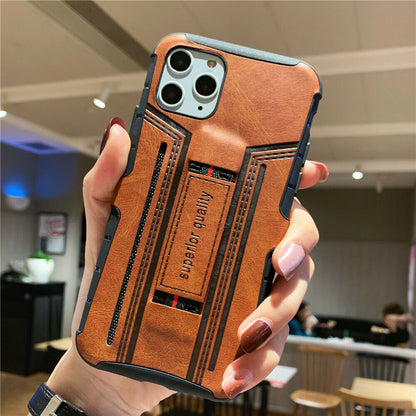 Leather Card Wallet Pocket Wrist Strap Case For iPhone - carolay.co