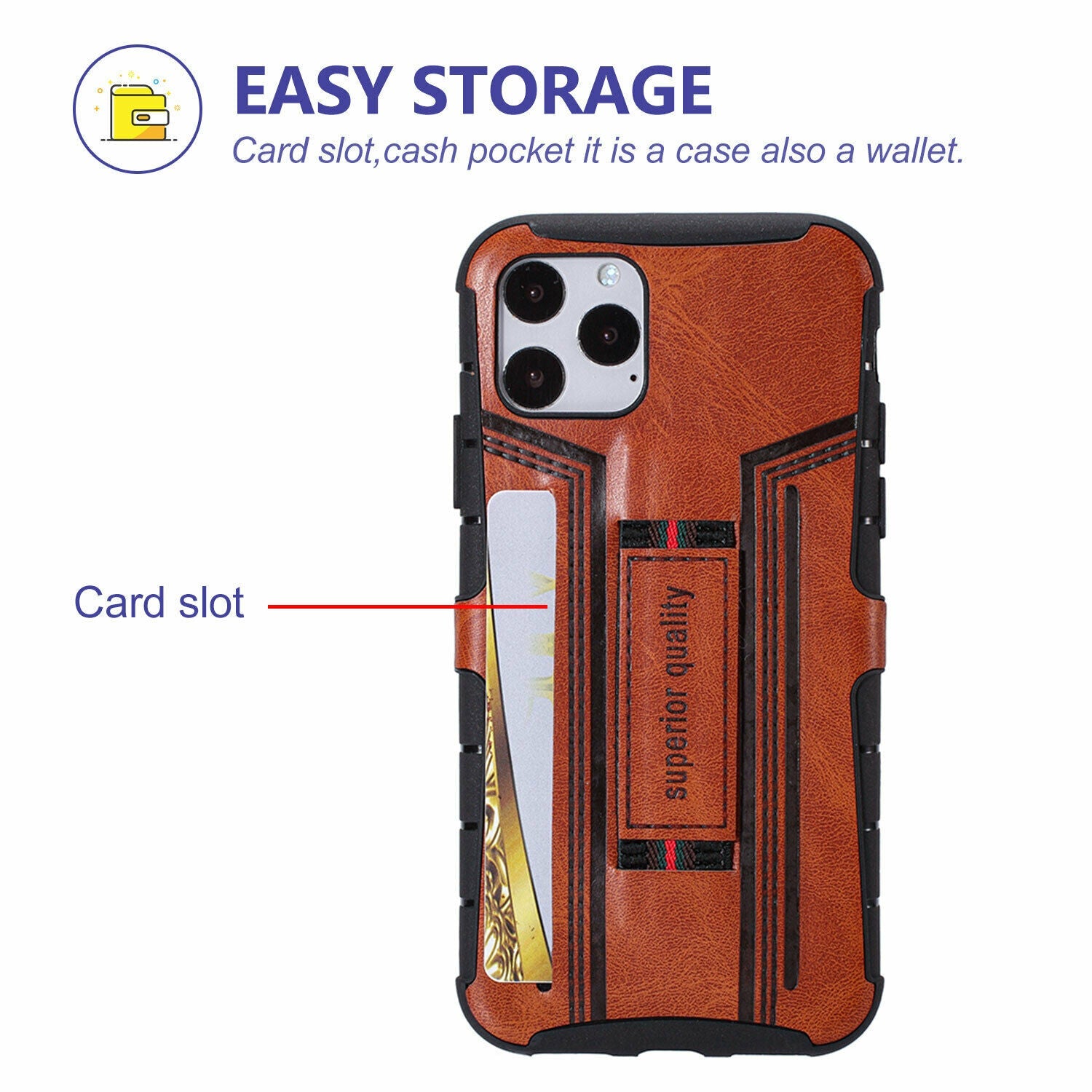 Leather Card Wallet Pocket Wrist Strap Case For iPhone - carolay.co