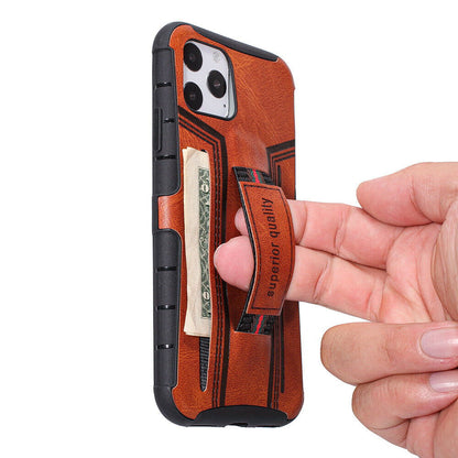 Leather Card Wallet Pocket Wrist Strap Case For iPhone - carolay.co