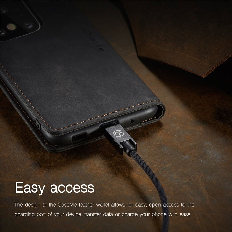 Leather Case Retro Purse Magnetic Card Holder Wallet Cover Samsung - carolay.co