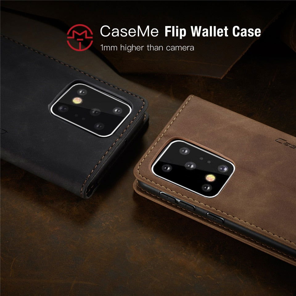 Leather Case Retro Purse Magnetic Card Holder Wallet Cover Samsung - carolay.co