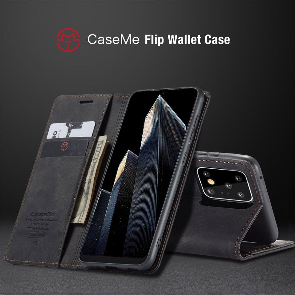 Leather Case Retro Purse Magnetic Card Holder Wallet Cover Samsung - carolay.co