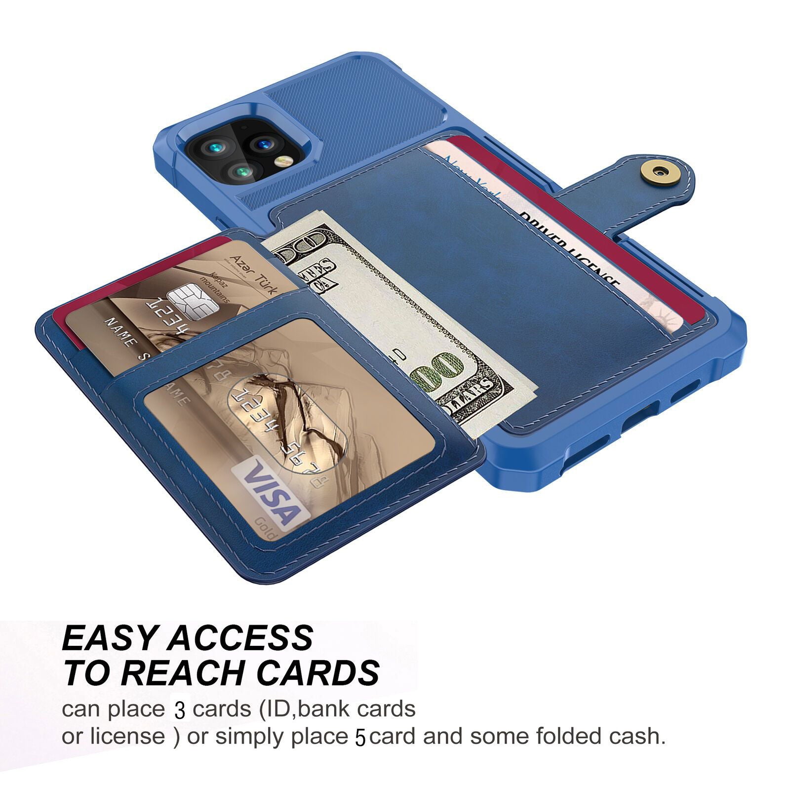 Leather Holder Flip Card Wallet Cover For iPhone - carolay.co