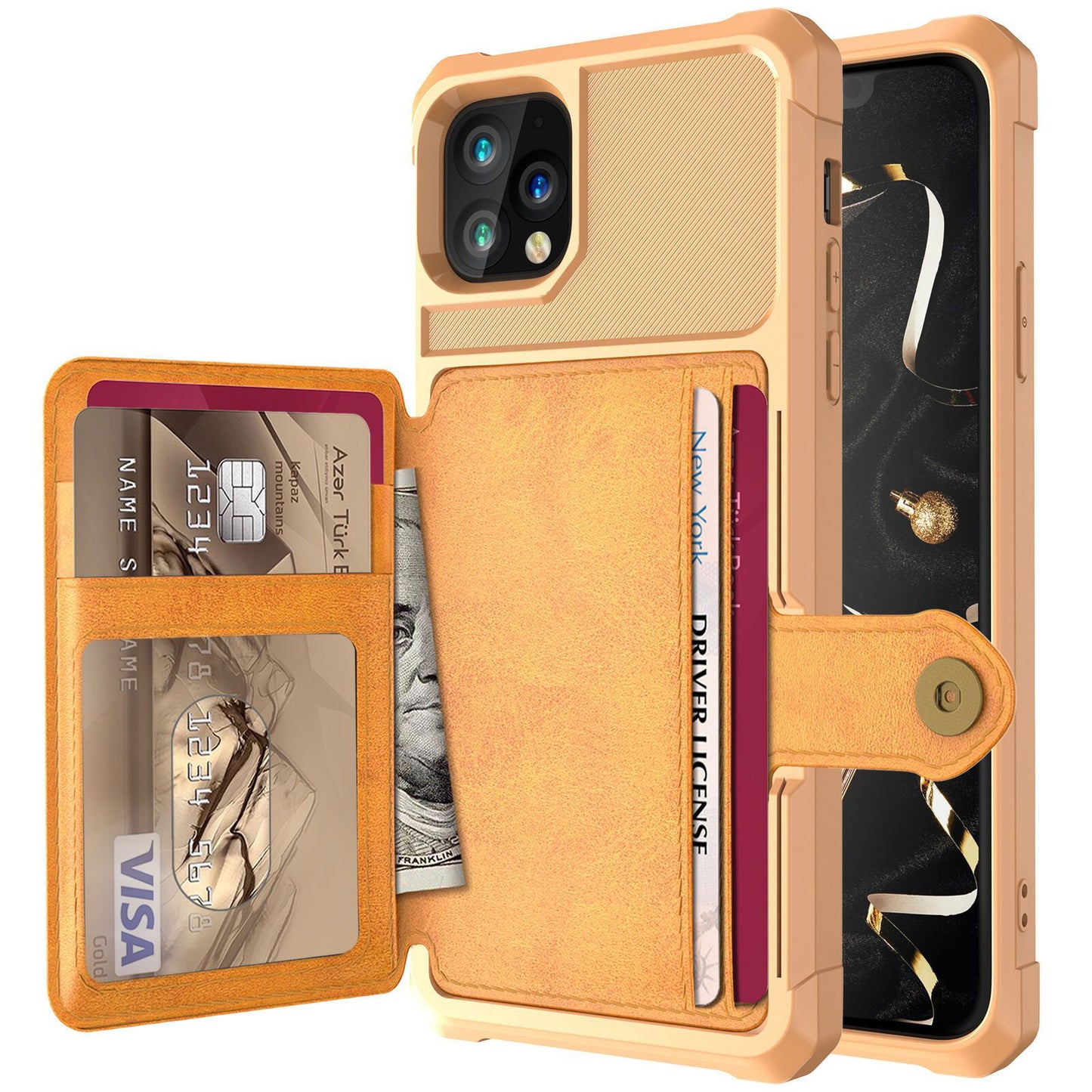 Leather Holder Flip Card Wallet Cover For iPhone - carolay.co
