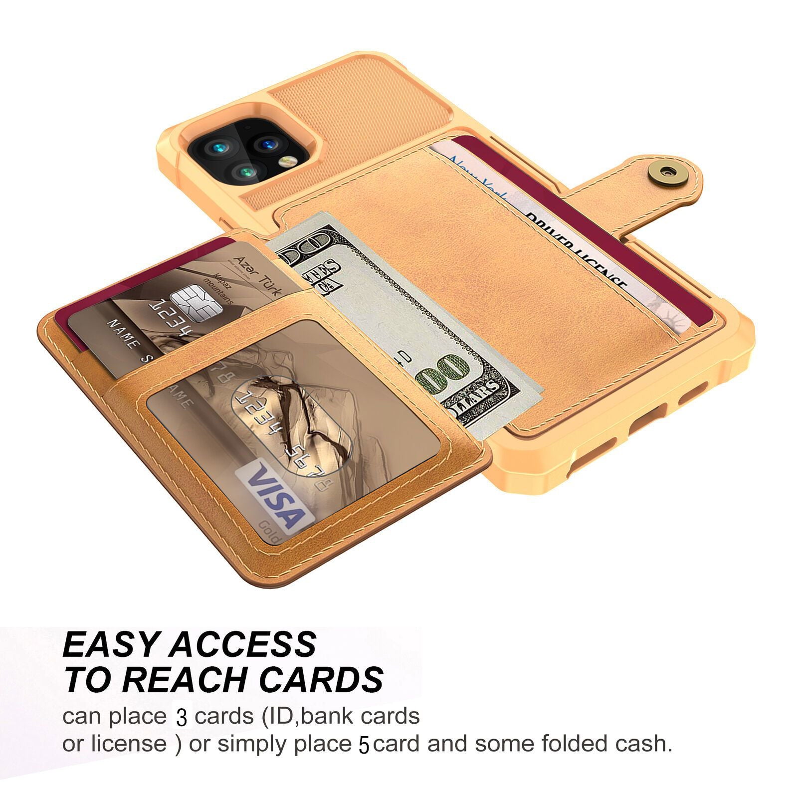 Leather Holder Flip Card Wallet Cover For iPhone - carolay.co