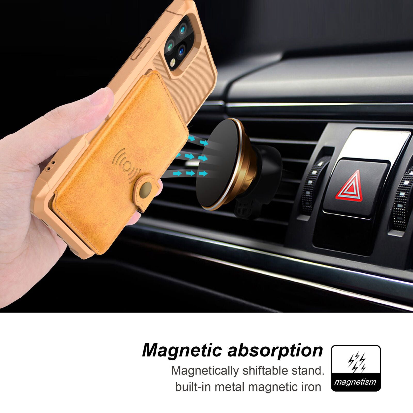 Leather Holder Flip Card Wallet Cover For iPhone - carolay.co