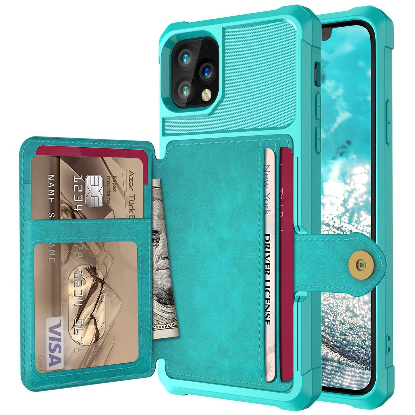 Leather Holder Flip Card Wallet Cover For iPhone - carolay.co
