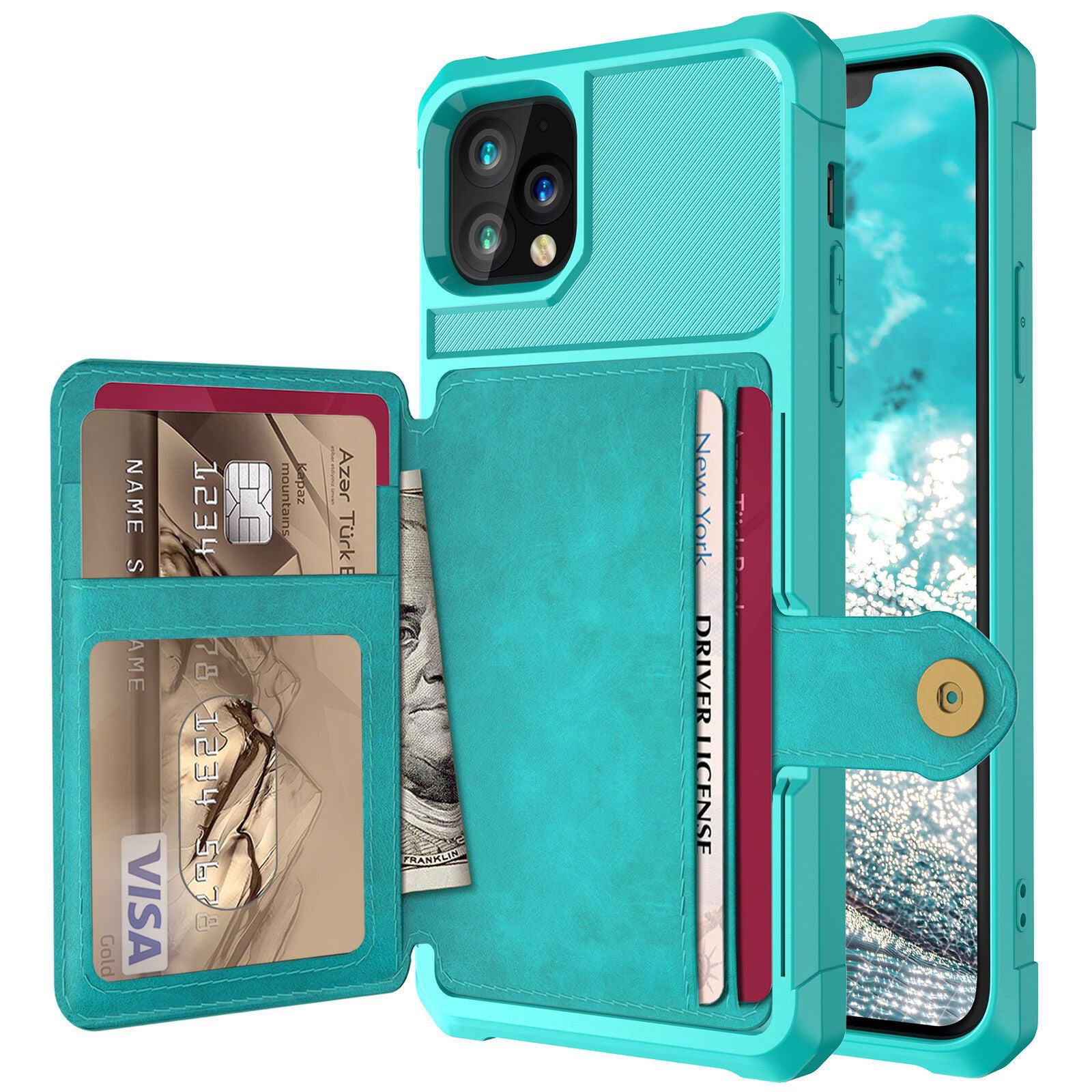 Leather Holder Flip Card Wallet Cover For iPhone - carolay.co