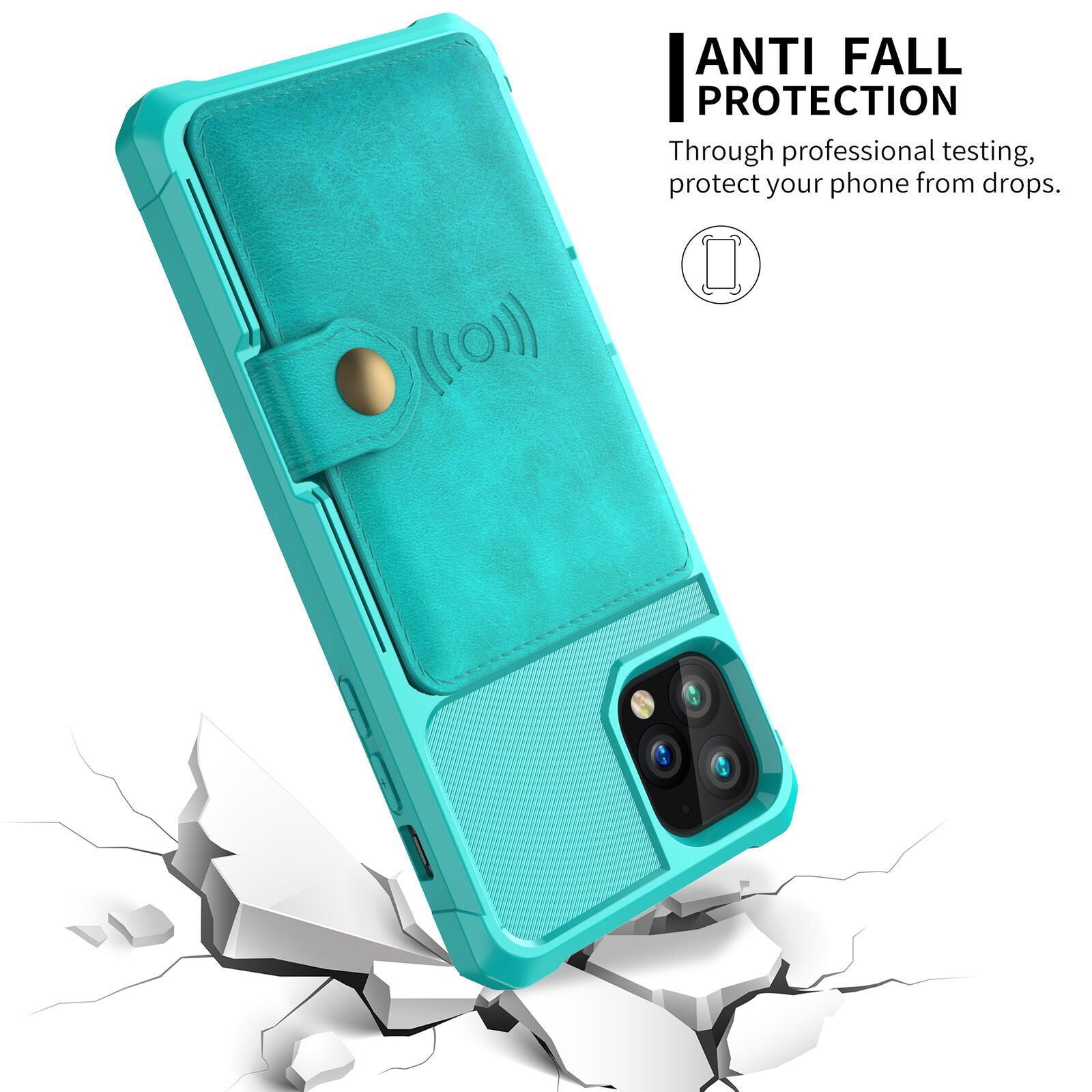 Leather Holder Flip Card Wallet Cover For iPhone - carolay.co