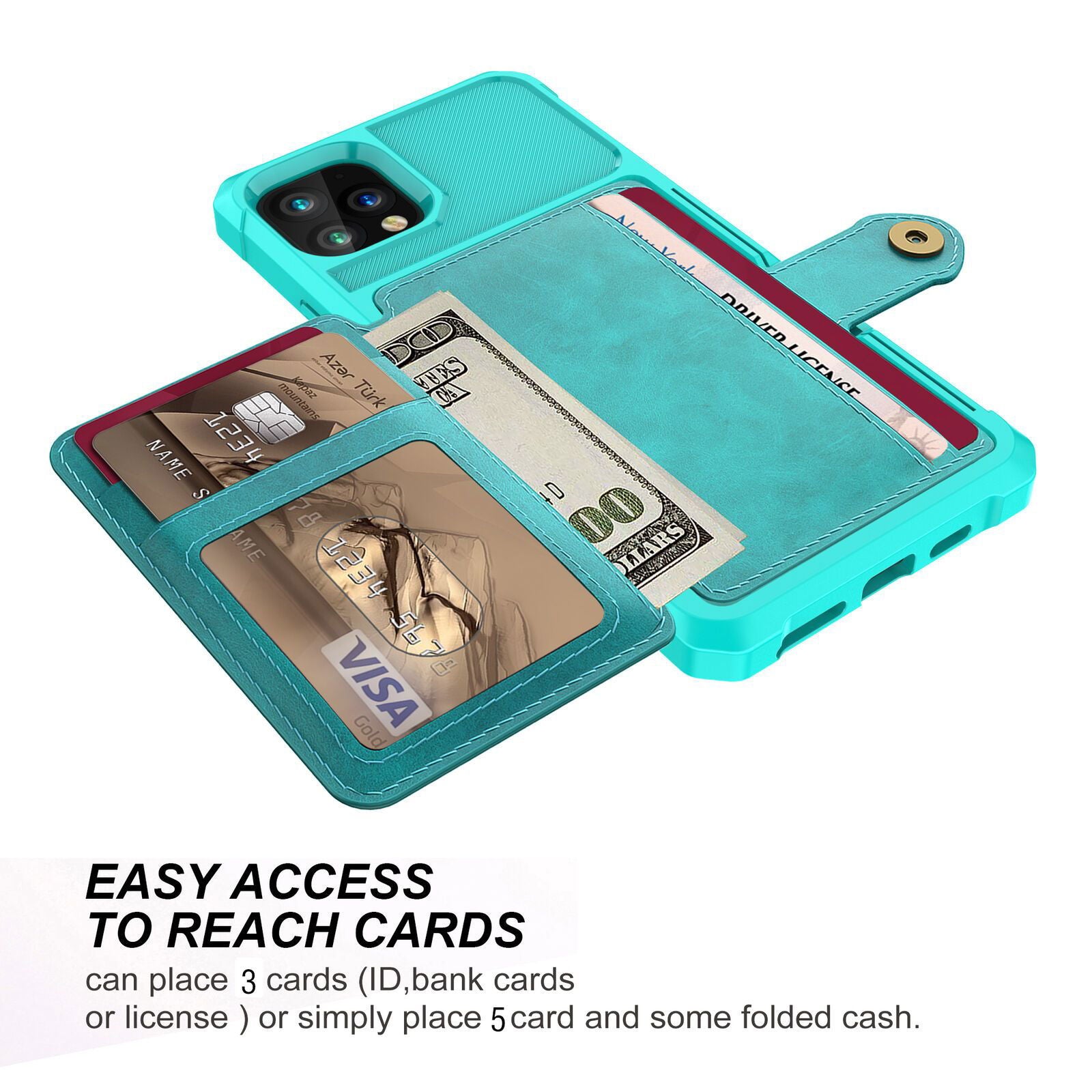 Leather Holder Flip Card Wallet Cover For iPhone - carolay.co