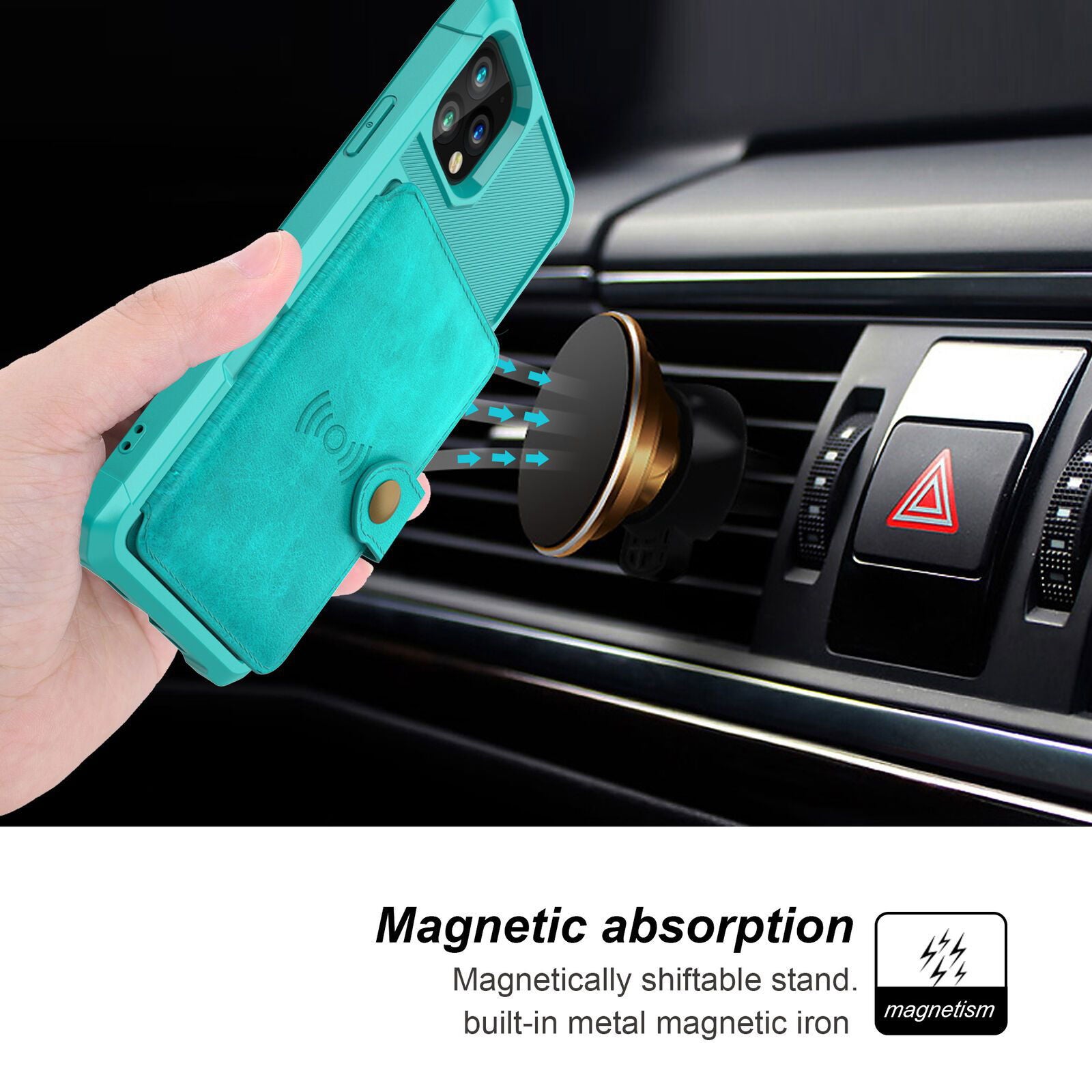 Leather Holder Flip Card Wallet Cover For iPhone - carolay.co
