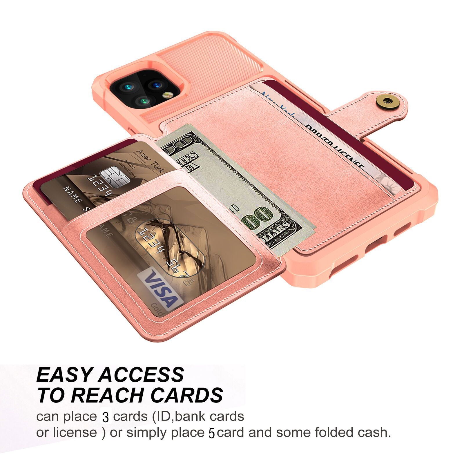 Leather Holder Flip Card Wallet Cover For iPhone - carolay.co
