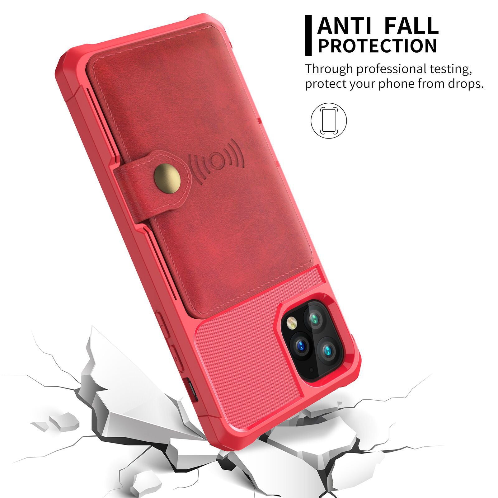 Leather Holder Flip Card Wallet Cover For iPhone - carolay.co