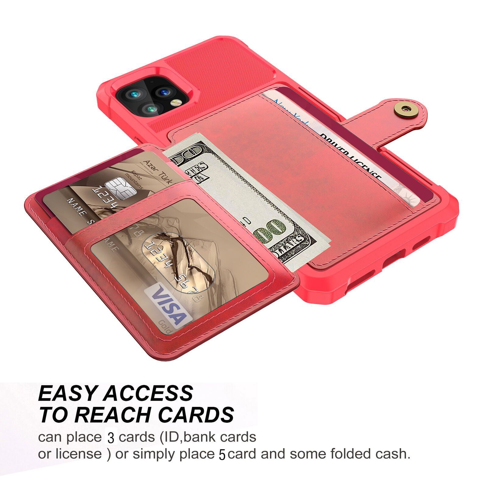 Leather Holder Flip Card Wallet Cover For iPhone - carolay.co