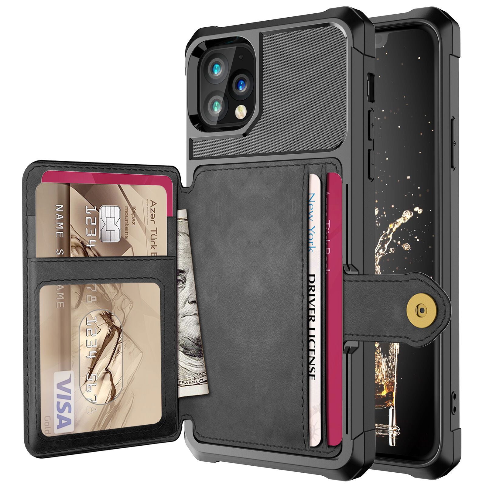 Leather Holder Flip Card Wallet Cover For iPhone - carolay.co