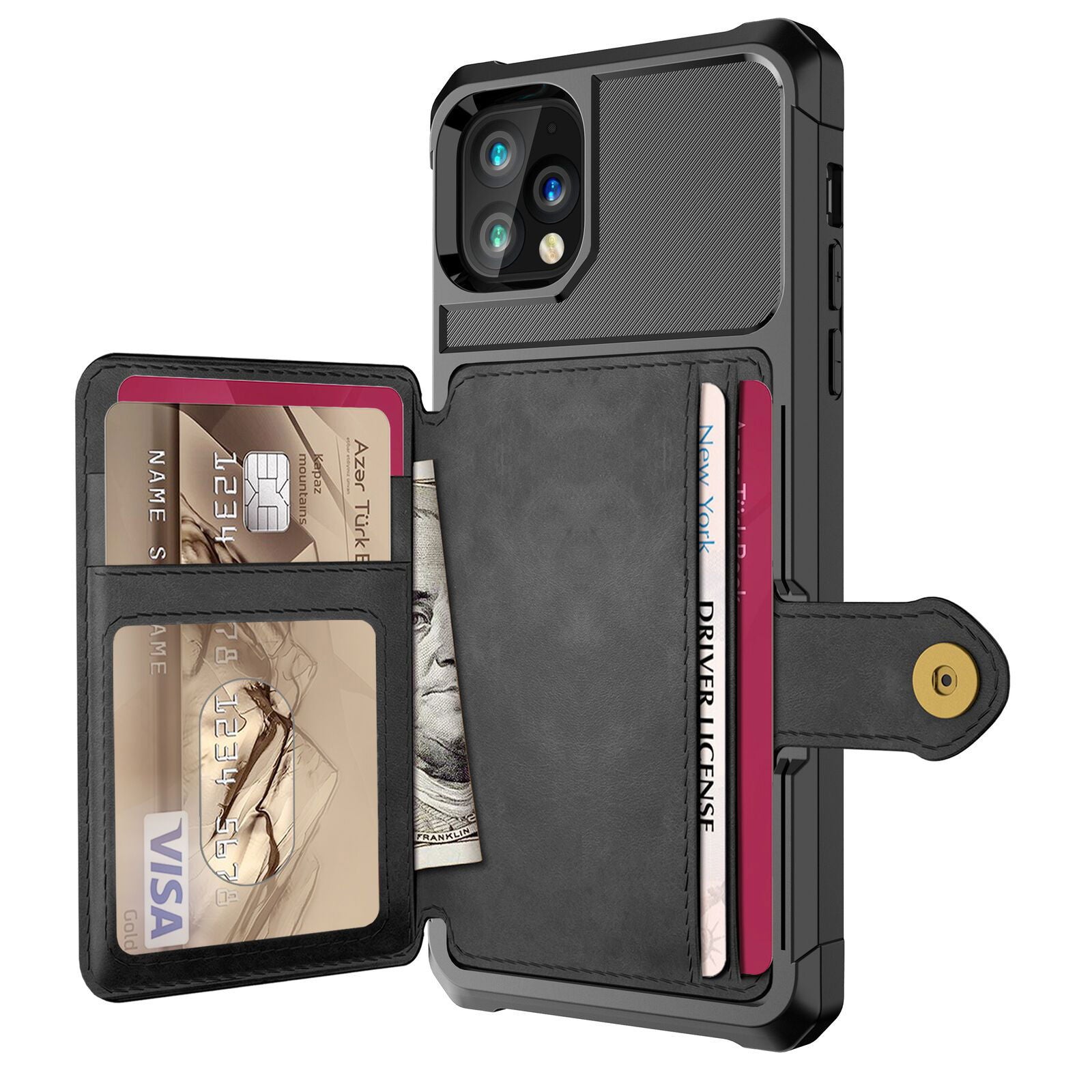 Leather Holder Flip Card Wallet Cover For iPhone - carolay.co