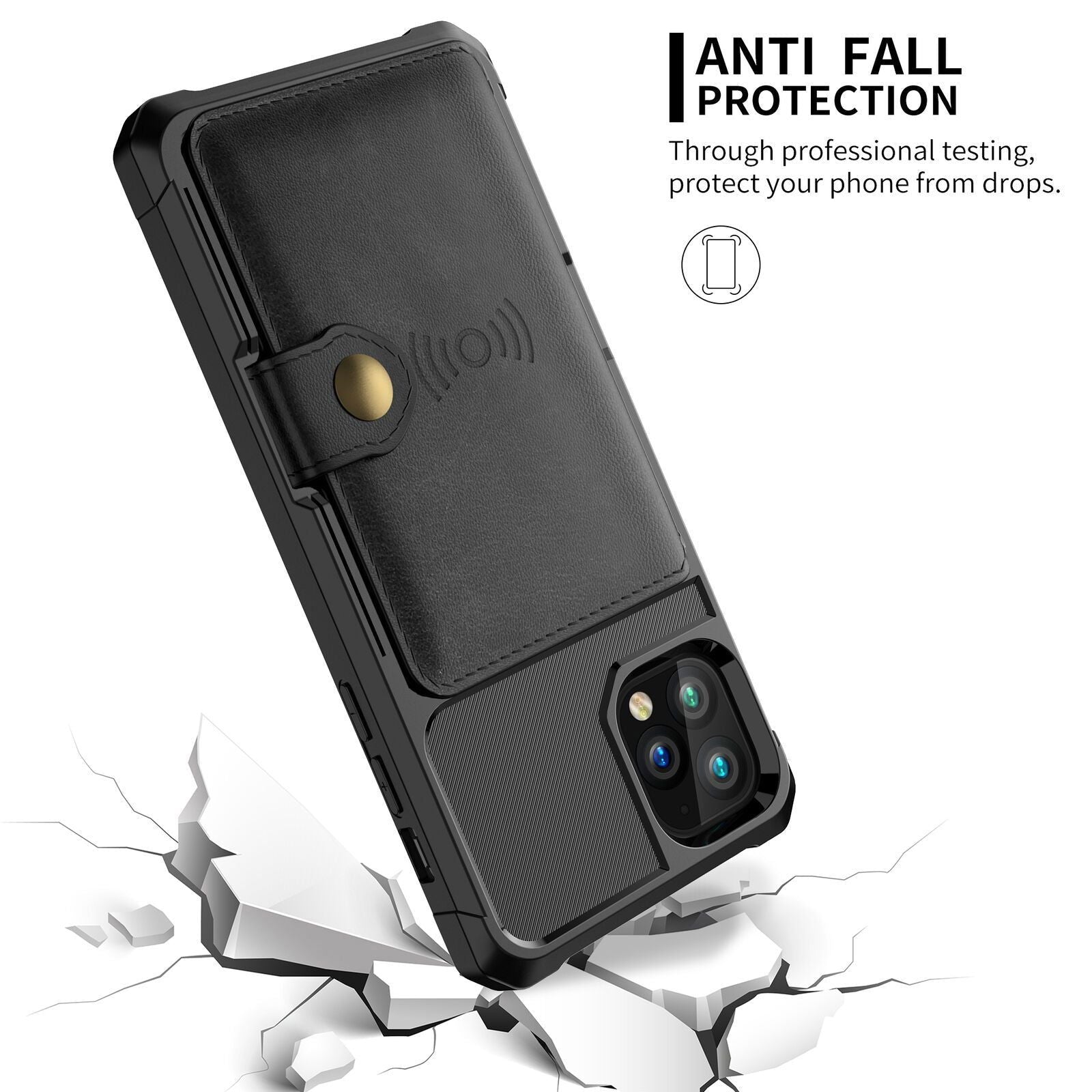 Leather Holder Flip Card Wallet Cover For iPhone - carolay.co