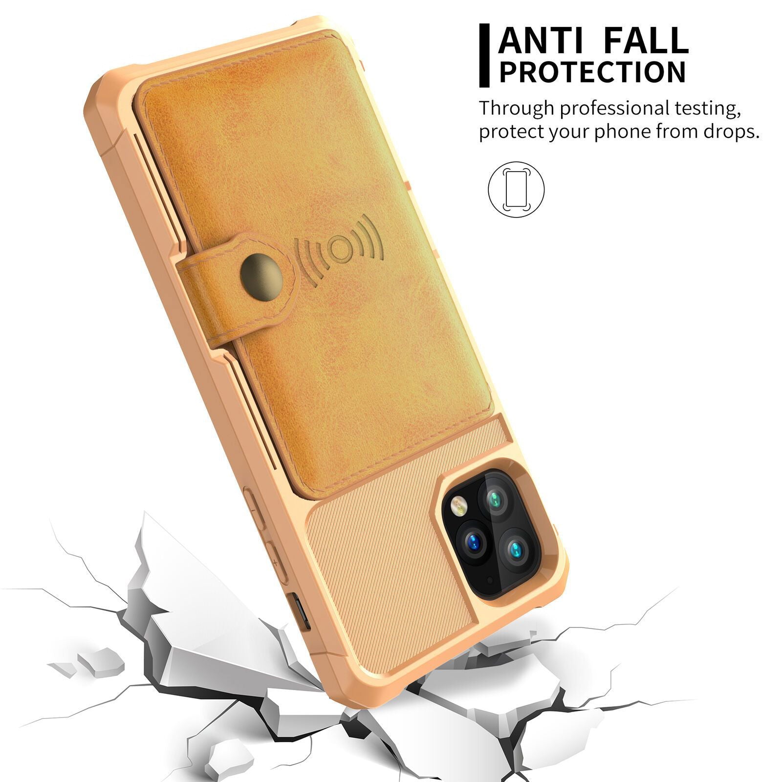 Leather Holder Flip Card Wallet Cover For iPhone - carolay.co