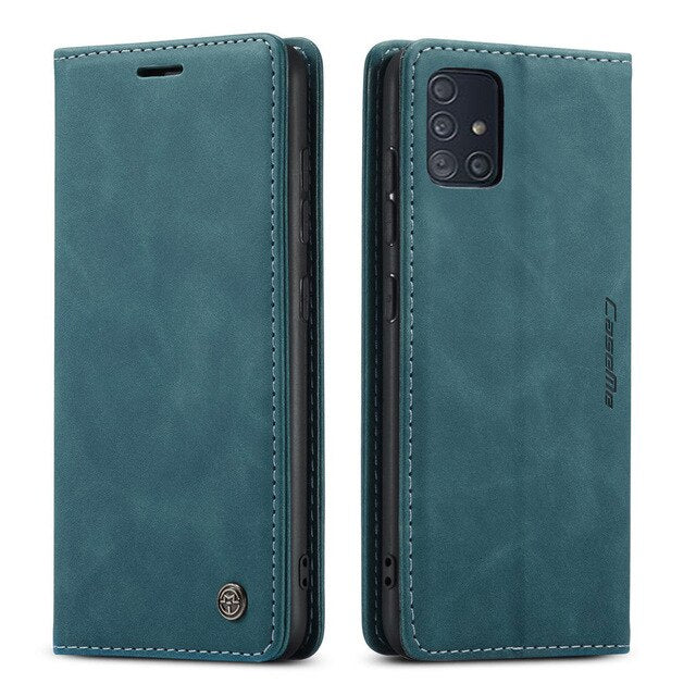 Leather Retro Purse Luxury Magnetic Card Holder Wallet Phone case - carolay.co