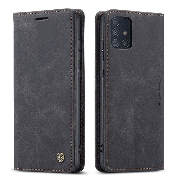Leather Retro Purse Luxury Magnetic Card Holder Wallet Phone case - carolay.co