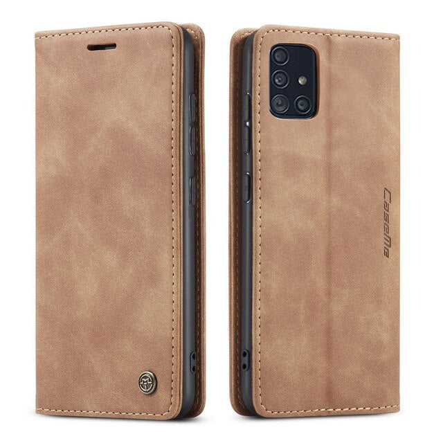 Leather Retro Purse Luxury Magnetic Card Holder Wallet Phone case - carolay.co