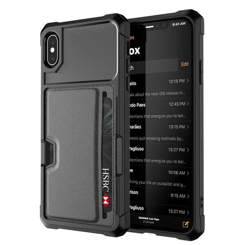 Leather Wallet Cards Shockproof Bumper Case for iPhone - carolay.co
