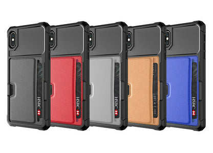Leather Wallet Cards Shockproof Bumper Case for iPhone - carolay.co