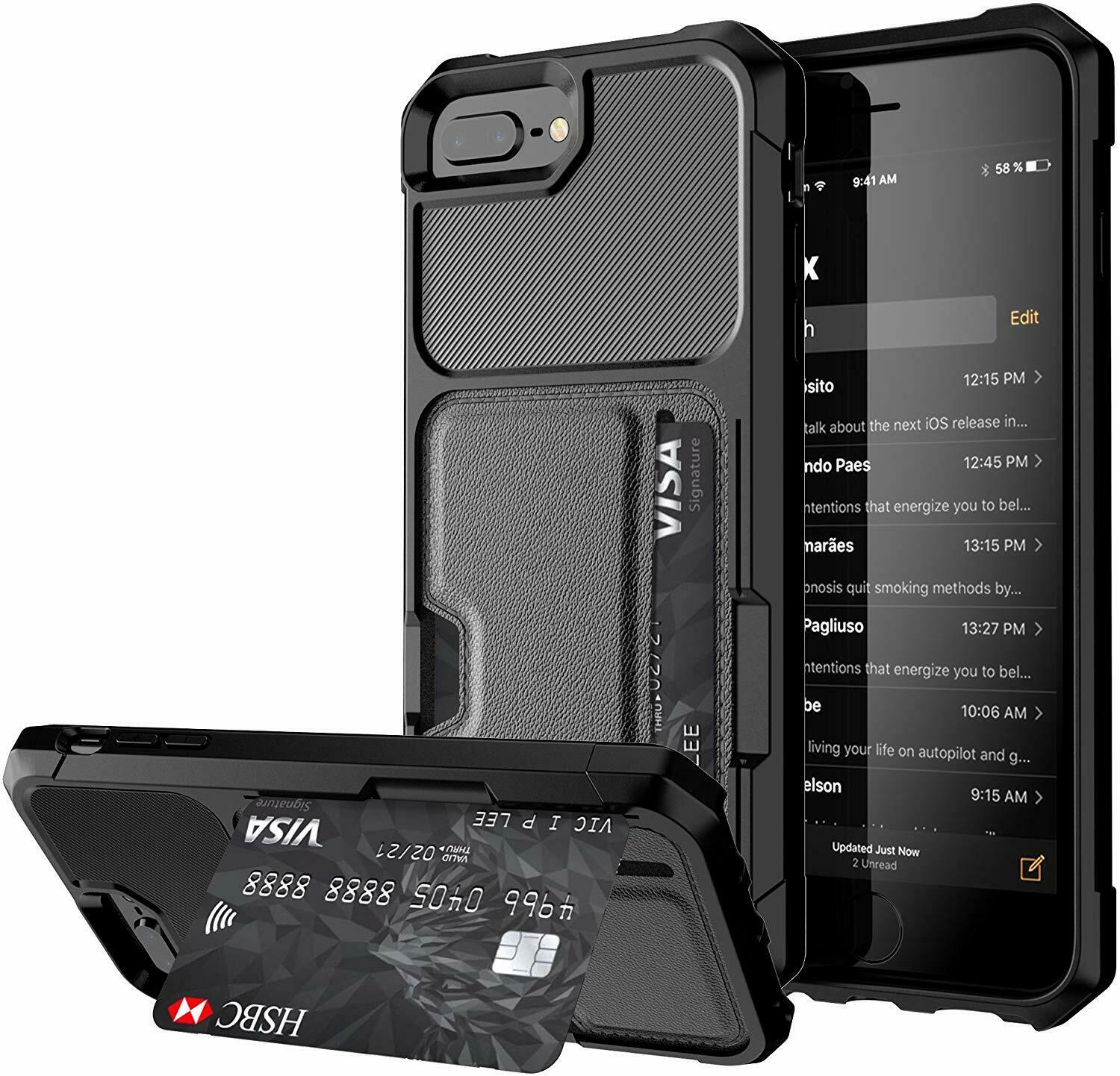 Leather Wallet Cards Shockproof Bumper Case for iPhone - carolay.co
