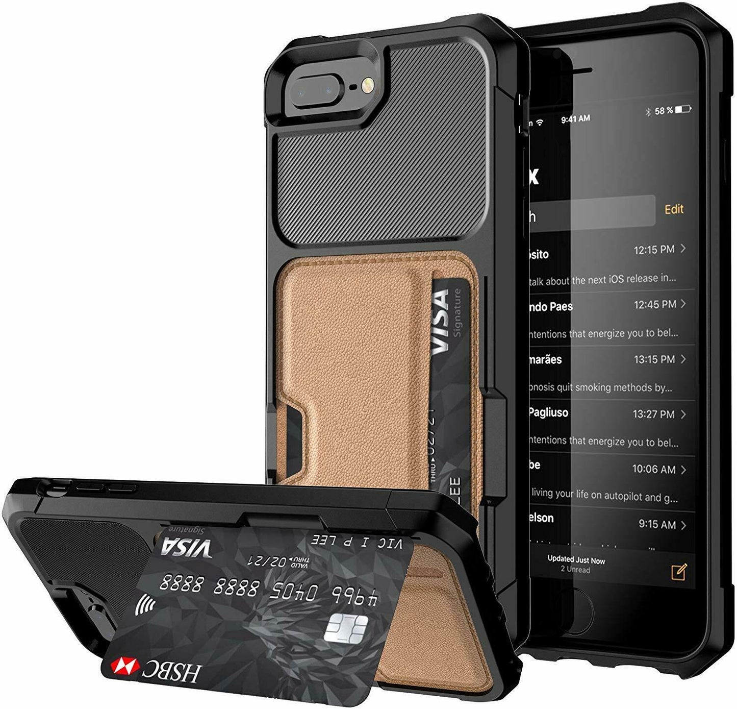 Leather Wallet Cards Shockproof Bumper Case for iPhone - carolay.co