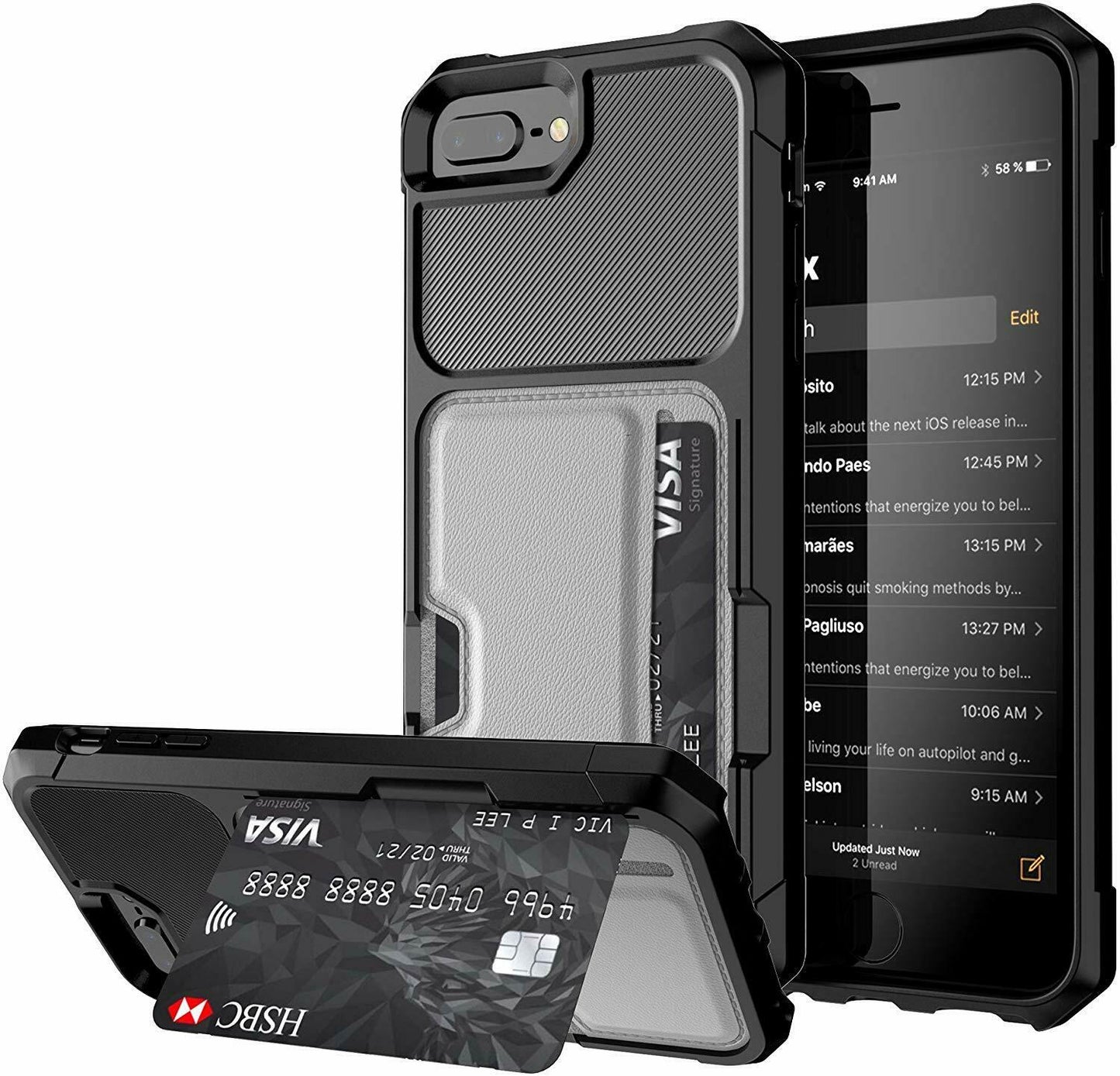 Leather Wallet Cards Shockproof Bumper Case for iPhone - carolay.co