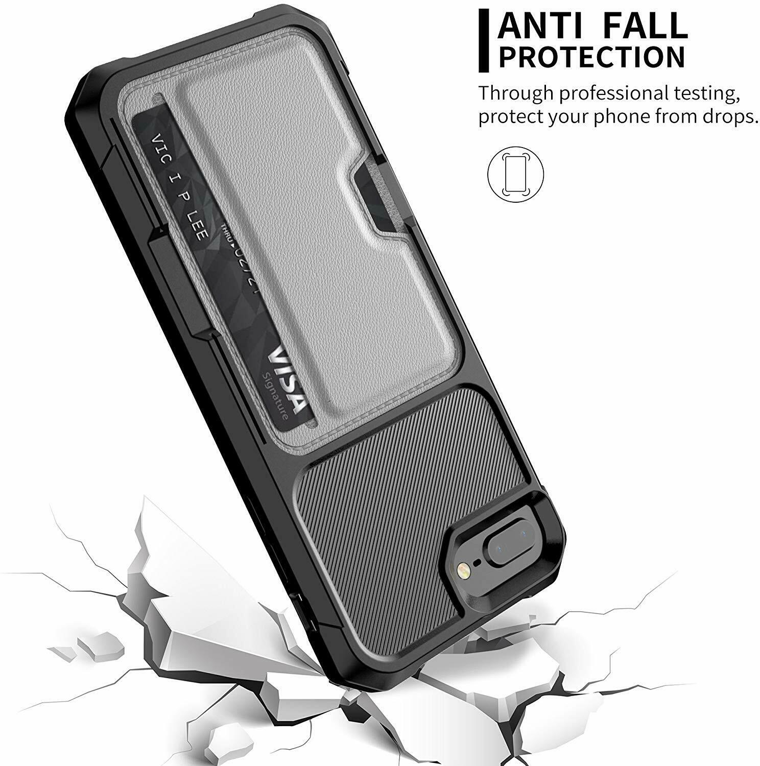 Leather Wallet Cards Shockproof Bumper Case for iPhone - carolay.co