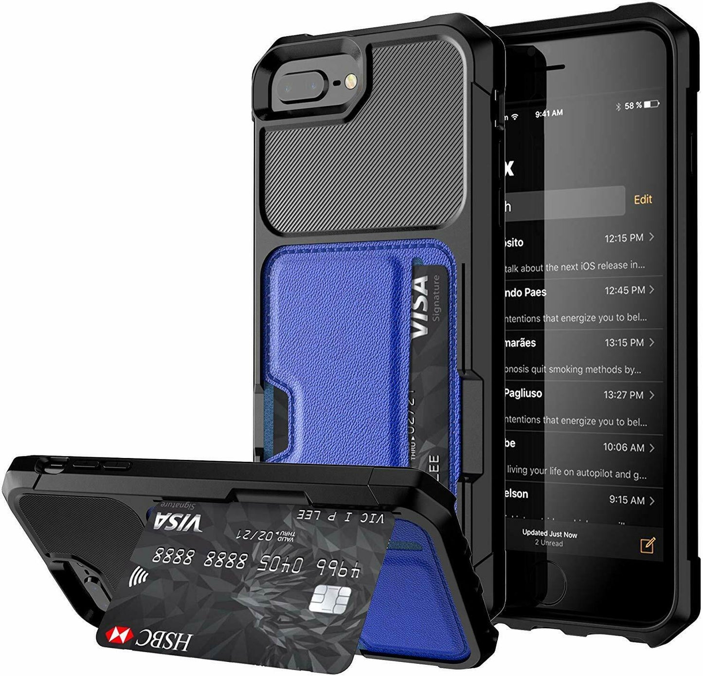 Leather Wallet Cards Shockproof Bumper Case for iPhone - carolay.co