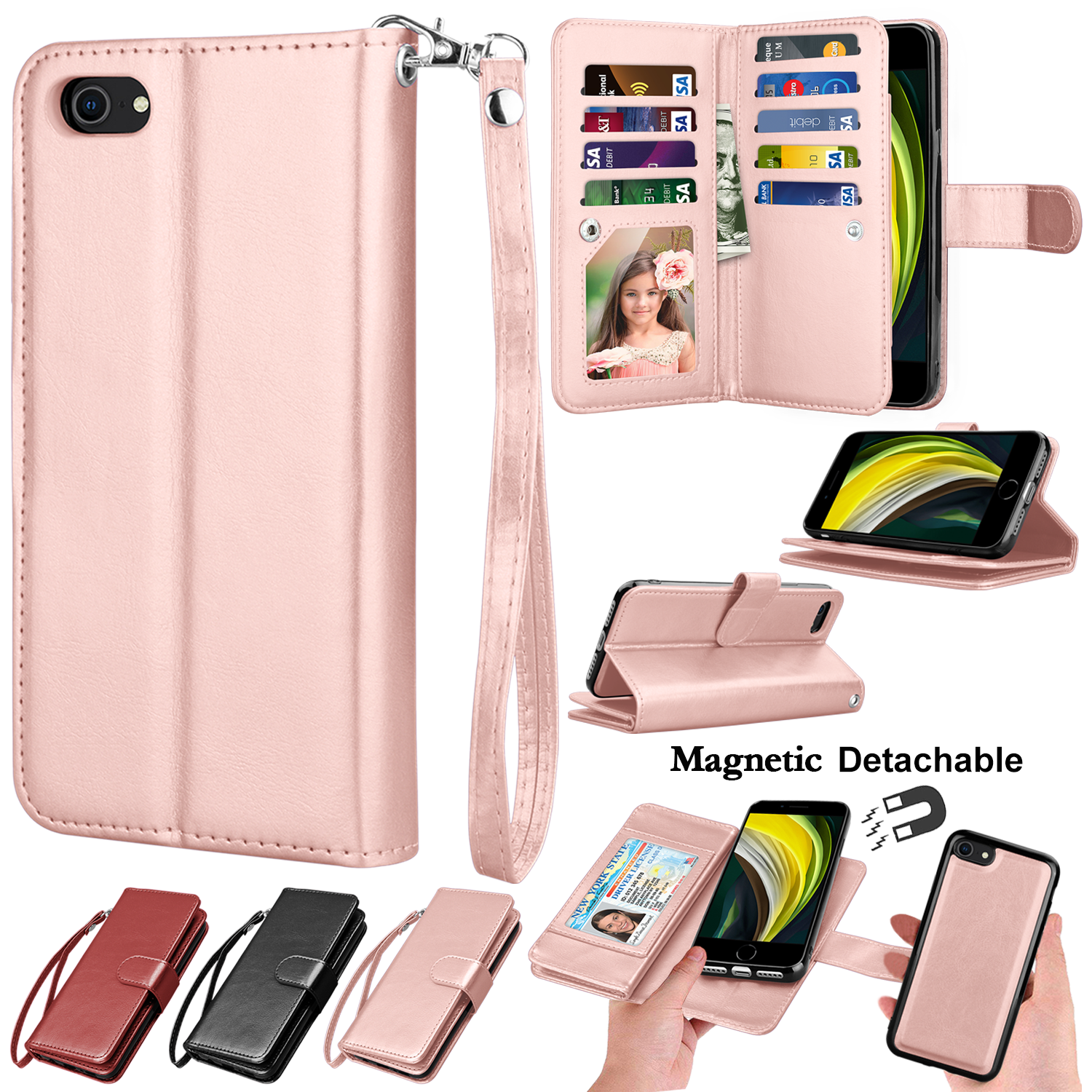 Leather Wallet Case Flip Magnetic Cover for iPhone - carolay.co