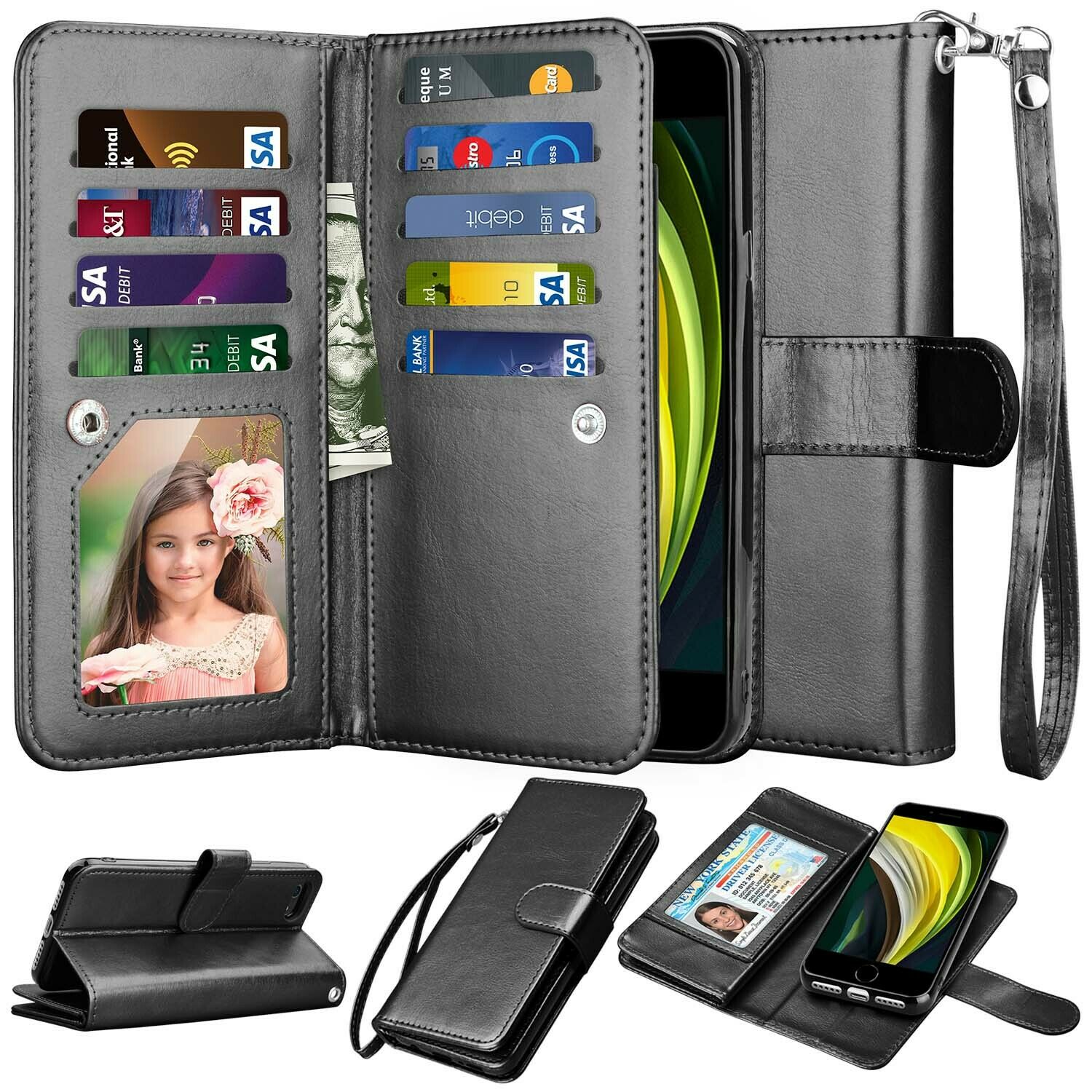 Leather Wallet Case Flip Magnetic Cover for iPhone - carolay.co