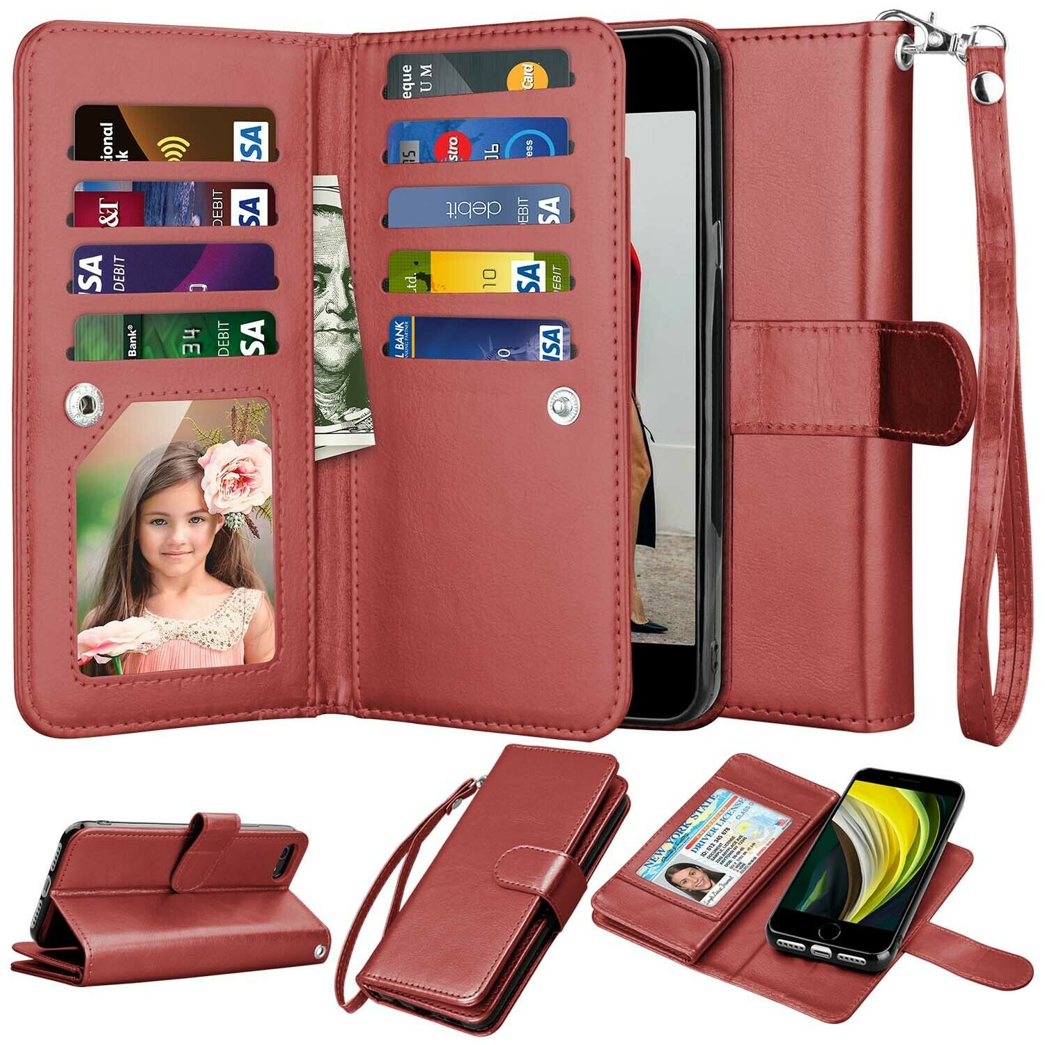 Leather Wallet Case Flip Magnetic Cover for iPhone - carolay.co