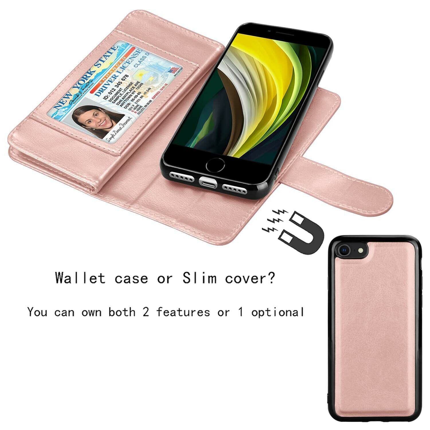 Leather Wallet Case Flip Magnetic Cover for iPhone - carolay.co
