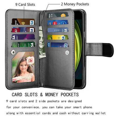 Leather Wallet Case Flip Magnetic Cover for iPhone - carolay.co