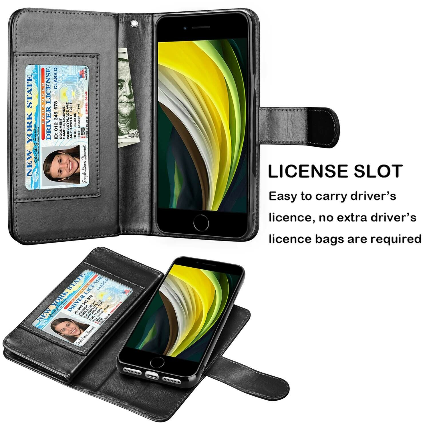 Leather Wallet Case Flip Magnetic Cover for iPhone - carolay.co