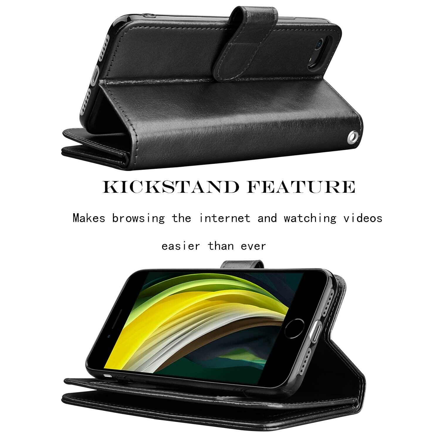 Leather Wallet Case Flip Magnetic Cover for iPhone - carolay.co