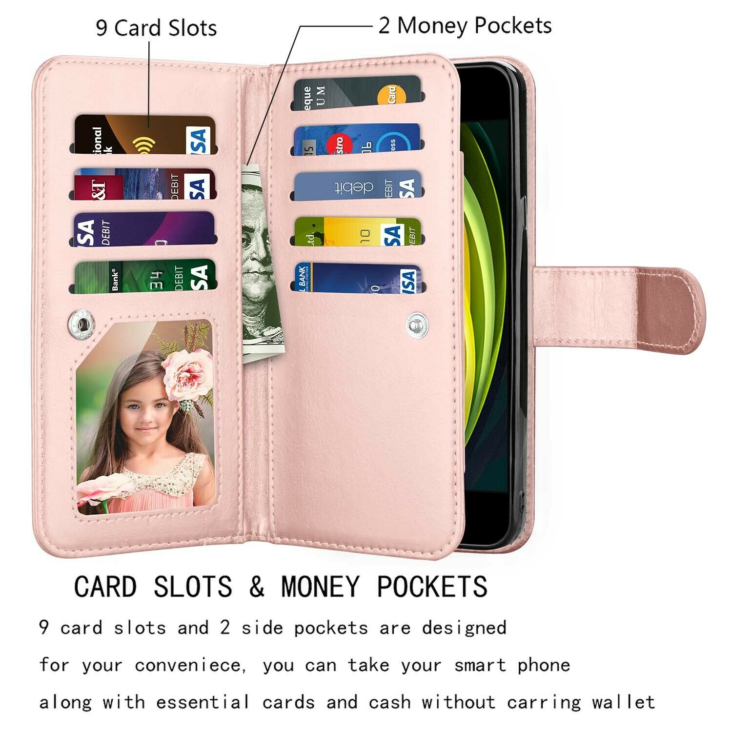 Leather Wallet Case Flip Magnetic Cover for iPhone - carolay.co